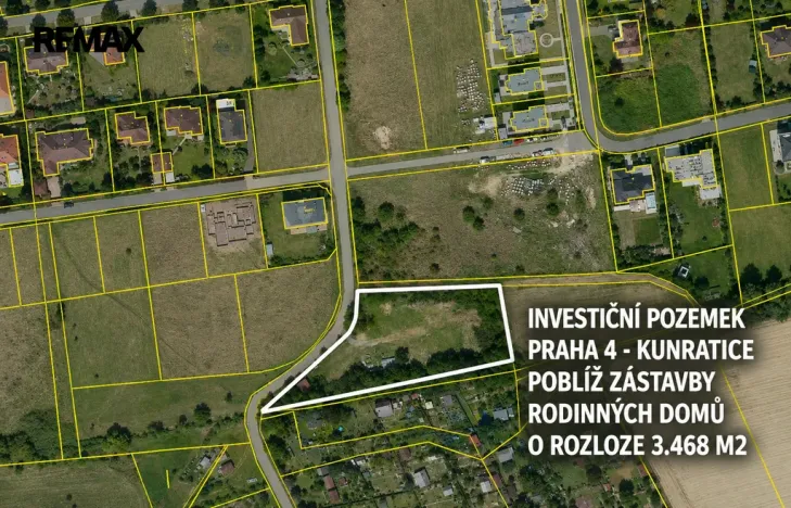 Prodej pozemku, Praha - Kunratice, Na jahodách, 3468 m2