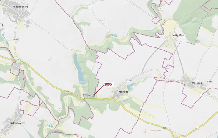 Dražba lesa, Mladoňovice, 1427 m2