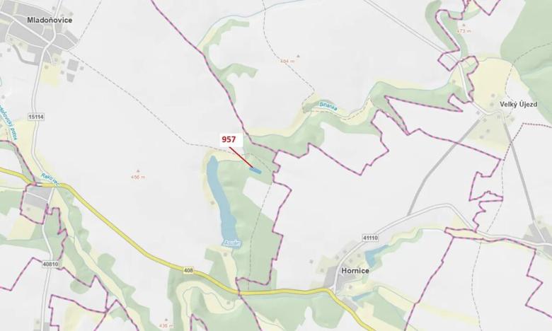 Dražba lesa, Mladoňovice, 2344 m2