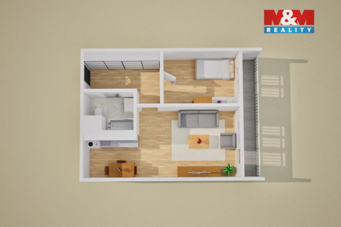 Prodej bytu 2+kk, Teplice - Trnovany, Antonína Sochora, 40 m2