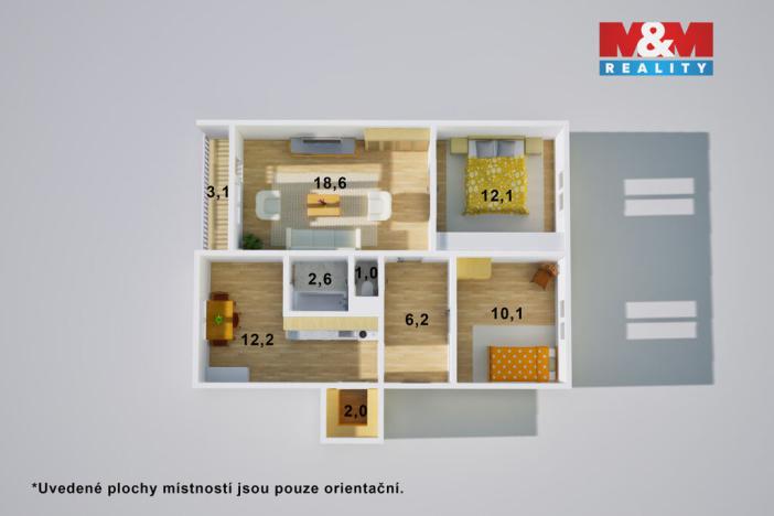 Prodej bytu 3+1, Ústí nad Labem - Neštěmice, Seifertova, 61 m2