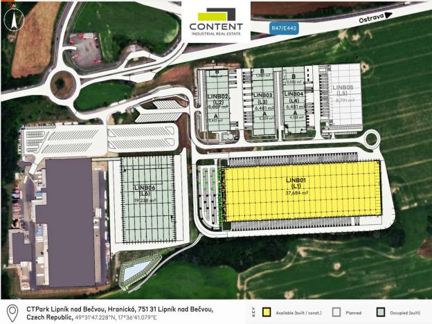 Pronájem výrobních prostor, Lipník nad Bečvou - Lipník nad Bečvou I-Město, Hranická, 7258 m2