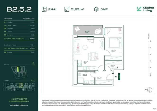 Prodej bytu 2+kk, Kladno, Pražská, 48 m2