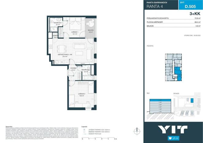 Prodej bytu 3+kk, Praha - Hlubočepy, Wassermannova, 68 m2