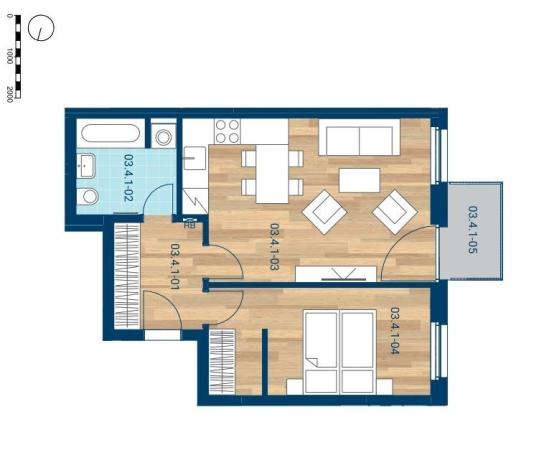 Pronájem bytu 2+kk, Praha - Smíchov, Nádražní, 53 m2