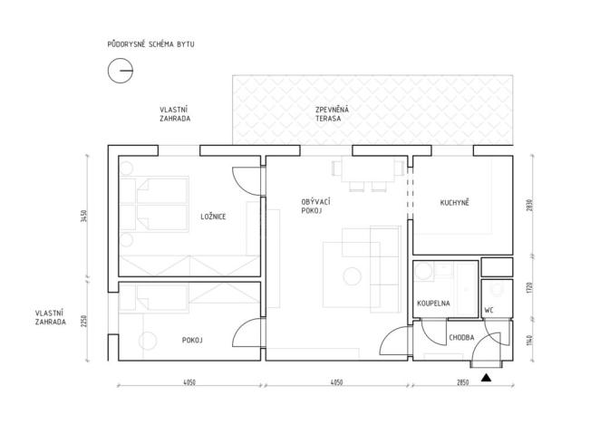 Prodej bytu 3+kk, Nehvizdy, Gabčíkova, 62 m2