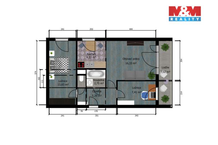 Prodej bytu 3+1, Praha - Záběhlice, Ostružinová, 58 m2
