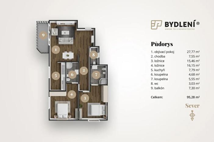 Prodej bytu 3+kk, Teplice, U Nových lázní, 91 m2