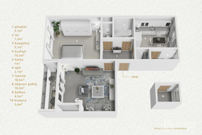 Prodej bytu 2+1, Praha - Smíchov, Radlická, 57 m2