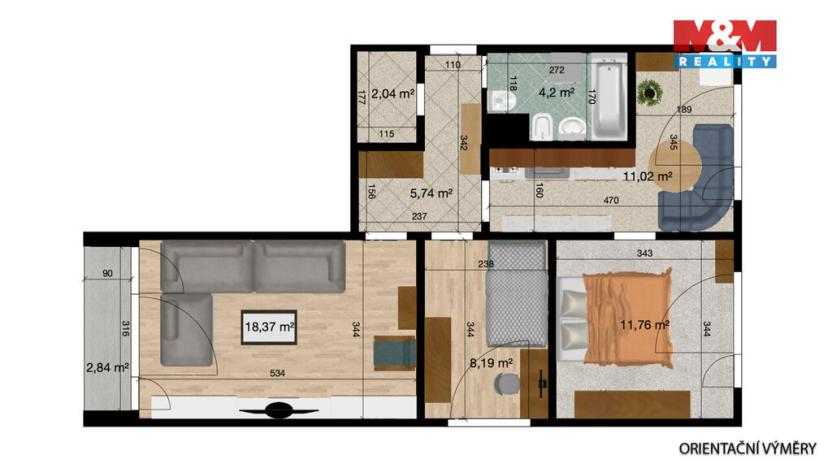 Prodej bytu 3+1, Jablonné v Podještědí - Markvartice, U Školy, 70 m2