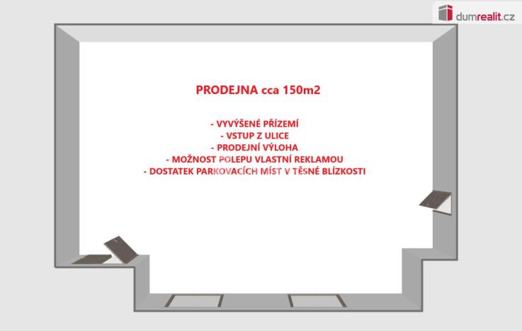 Pronájem obchodního prostoru, Hodonín, Dolní Valy, 150 m2