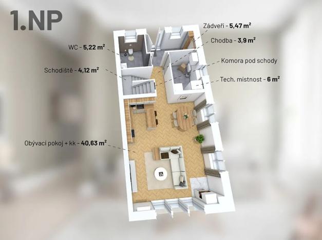 Prodej bytu 4+kk, Praha - Řepy, Otlíkovská, 125 m2