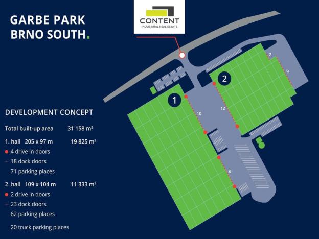 Pronájem skladu, Pohořelice, Brněnská, 19825 m2