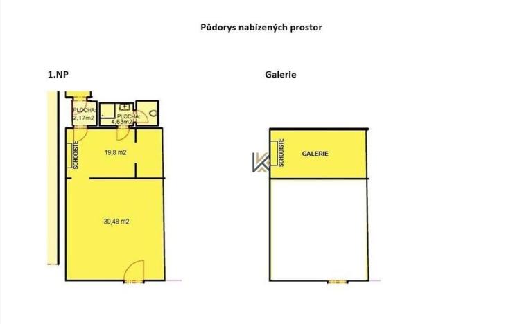 Pronájem obchodního prostoru, Praha - Karlín, Šaldova, 57 m2