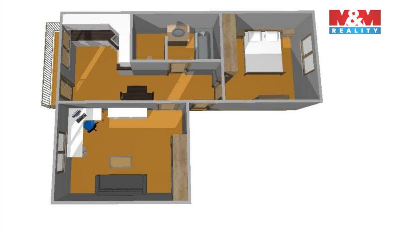 Pronájem bytu 2+1, České Budějovice - České Budějovice 7, Mánesova, 47 m2