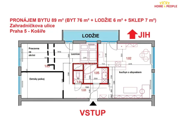Pronájem bytu 4+kk, Praha - Košíře, Zahradníčkova, 89 m2