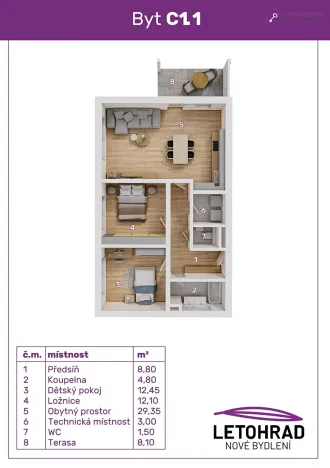 Prodej bytu 3+kk, Letohrad, U Biatlonu, 72 m2