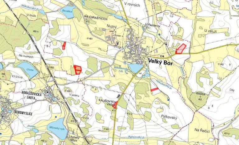 Prodej pole, Velký Bor, 45700 m2