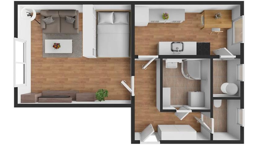 Pronájem bytu 1+1, České Budějovice, Pražská tř., 38 m2