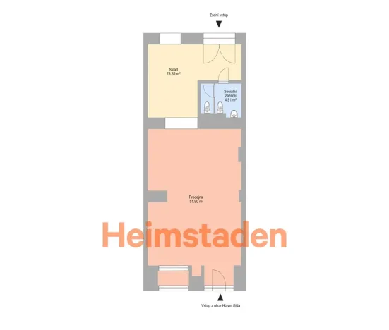 Pronájem obchodního prostoru, Havířov - Město, Hlavní třída, 80 m2