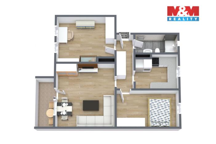 Prodej bytu 3+1, Cheb, Obětí nacismu, 68 m2