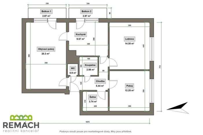 Pronájem bytu 3+1, Uherské Hradiště, Stará Tenice, 76 m2