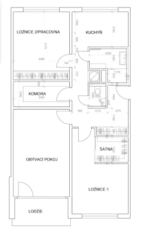 Pronájem bytu 3+1, Praha - Kamýk, Zárubova, 83 m2
