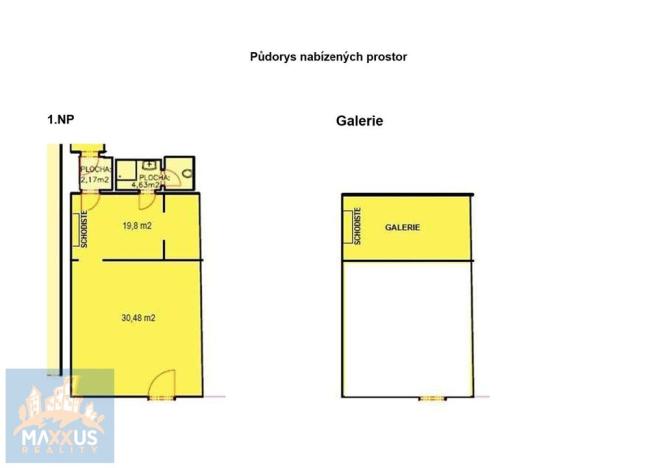 Pronájem obchodního prostoru, Praha - Karlín, Šaldova, 57 m2