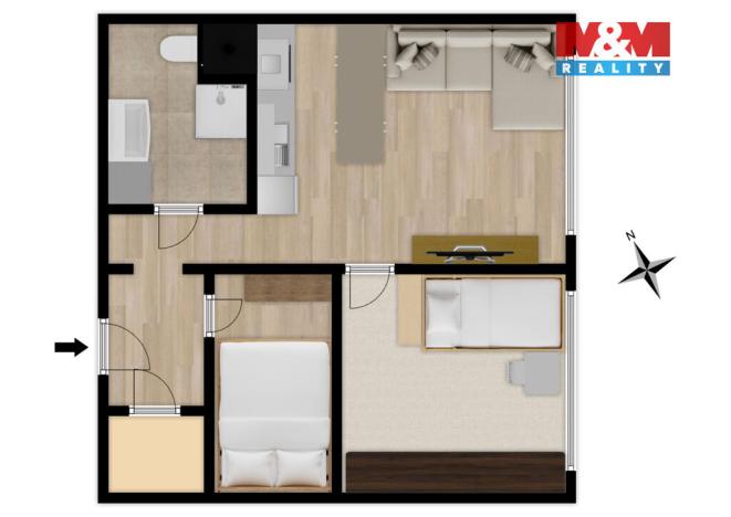 Prodej bytu 2+kk, Hradec Králové - Nový Hradec Králové, Durychova, 47 m2