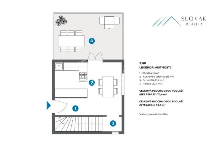 Pronájem bytu 4+kk, Příbor, Místecká, 90 m2
