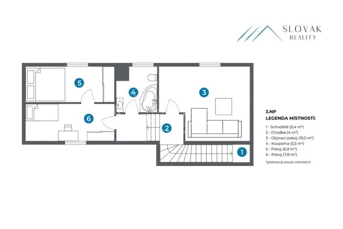 Pronájem bytu 4+kk, Příbor, Místecká, 90 m2