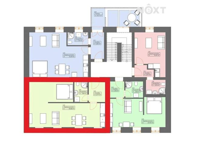 Prodej bytu 2+kk, České Budějovice, Rudolfovská tř., 48 m2