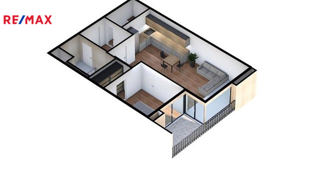 Pronájem bytu 2+kk, Brno - Ponava, U Červeného mlýna, 57 m2