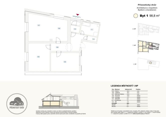 Prodej bytu 3+kk, Přísnotice, Žabčická, 99 m2