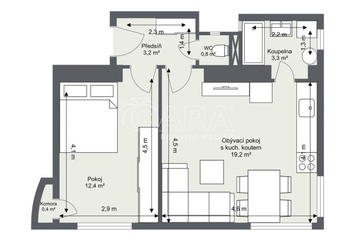 Prodej bytu 2+kk, Praha - Břevnov, Patočkova, 39 m2