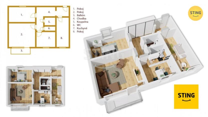 Prodej bytu 3+1, Brno, Strnadova, 75 m2