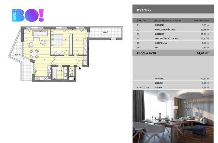 Pronájem bytu 3+kk, Ostrava, F. X. Riepla, 74 m2