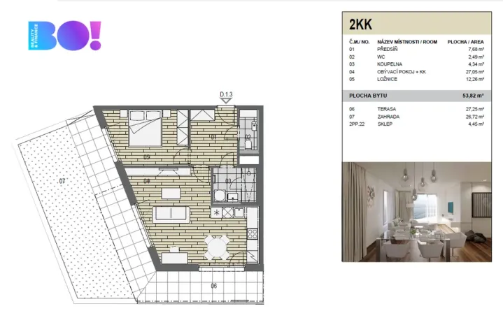 Pronájem bytu 2+kk, Ostrava, F. X. Riepla, 54 m2