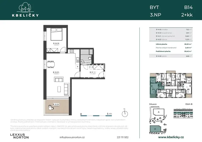 Prodej bytu 2+kk, Praha - Kbely, Hůlkova, 58 m2