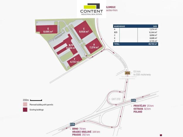 Pronájem skladu, Olomouc - Nemilany, Dolní novosadská, 4439 m2