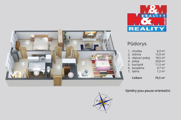 Prodej bytu 3+1, Děčín - Děčín I-Děčín, Hálkova, 79 m2