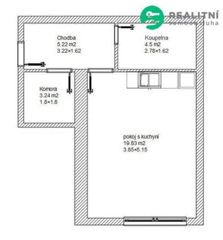 Prodej bytu 1+kk, Český Krumlov, Urbinská, 33 m2