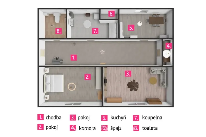 Prodej bytu 2+1, Šanov, Nádražní, 85 m2