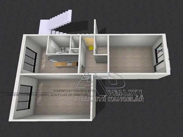 Pronájem bytu 2+1, České Budějovice, Branišovská, 61 m2