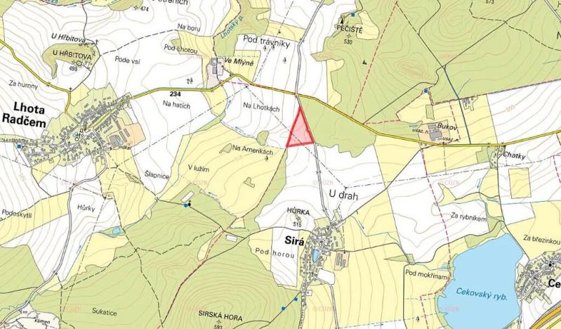 Prodej pole, Sirá, 32483 m2