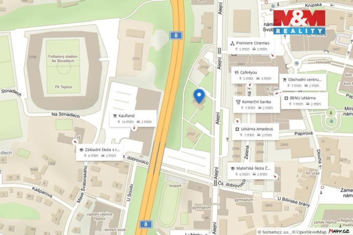 Pronájem bytu 1+1, Teplice, Alejní, 39 m2