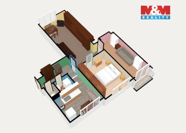 Prodej bytu 3+1, Cheb, Na Hradčanech, 64 m2