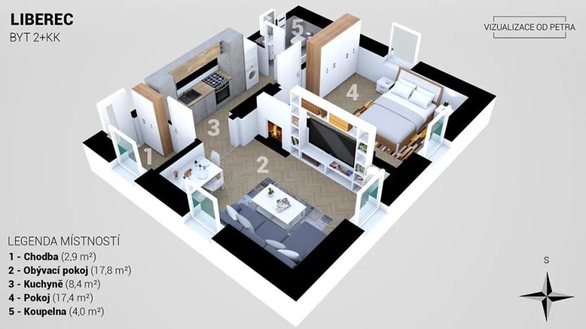 Prodej bytu 2+1, Hrádek nad Nisou, 52 m2