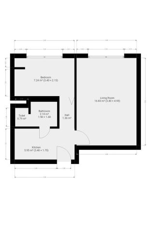 Pronájem bytu 2+kk, Praha - Záběhlice, Želivecká, 36 m2