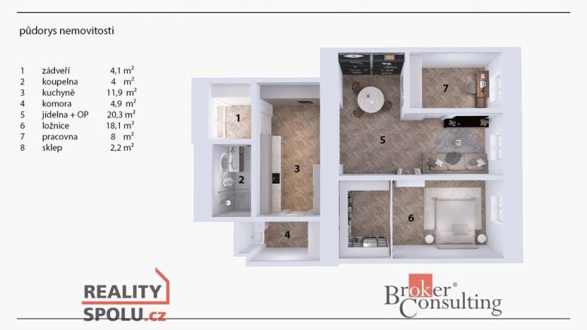 Prodej bytu 3+1, Praha - Karlín, Karlínské náměstí, 73 m2
